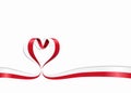 Polish flag heart-shaped ribbon. Vector illustration. Royalty Free Stock Photo