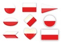 Polish flag set Royalty Free Stock Photo