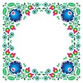 Polish floral folk embroidery frame pattern