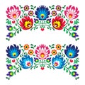 Polish floral folk embroidery patterns for card