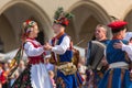 Polish folk collective on Main square during annual Polish national holiday