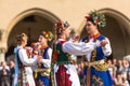 Polish folk collective on Main square during annual Polish national and public holiday the Constitution Day