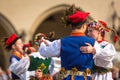 Polish folk collective on Main square during annual Polish national and public holiday the Constitution Day