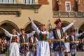 Polish folk collective on Main square during annual Polish national and public holiday the Constitution Day