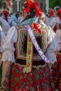 Polish folk costume for woman with multi colored embroidery