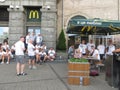 Polish football fans in the center of Kiev