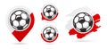 Polish football vector icons. Soccer goal. Set of football icons.