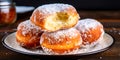 Polish fresh doughnuts. AI generative Royalty Free Stock Photo
