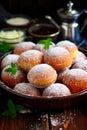 Polish fresh doughnuts. AI generative Royalty Free Stock Photo