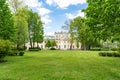 Polish garden and building of museum-Estate of G. R. Derzhavin, St. Petersburg Royalty Free Stock Photo