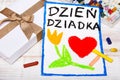 Polish Grandfather`s Day card with words: Grandfather`s Day Royalty Free Stock Photo