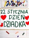 Polish Grandfathers Day card with words: Grandfathers Day.