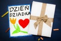 Polish Grandfathers Day card with words: Grandfathers Day. Royalty Free Stock Photo