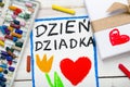 Polish Grandfathers Day card with words: Grandfathers Day. Royalty Free Stock Photo