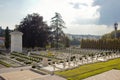 Polish gravestones at Lychakiv Cemetery in Lviv, Ukraine. Royalty Free Stock Photo