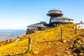 Polish hut on the top of Snezka or Sniezka Mountain, Giant Mountains, Czech Republic and Poland Royalty Free Stock Photo