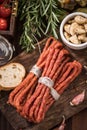 Polish kabanos dried sausage Royalty Free Stock Photo