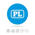 Polish language sign icon. PL translation.