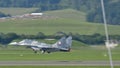 Polish MiG29 fighter jet combat military aircraft of NATO. Copy space