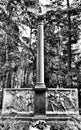 Polish military cemetary. Artistic look in black and white. Royalty Free Stock Photo