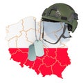 Polish military force, army or war concept. 3D rendering