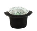 Polish money appearing from a top hat Royalty Free Stock Photo