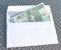 Polish money in envelope Royalty Free Stock Photo