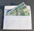 Polish money in envelope Ã¢â¬â bribe. Royalty Free Stock Photo