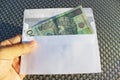 Polish money in envelope Ã¢â¬â bribe. Royalty Free Stock Photo
