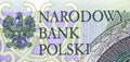 Polish National Bank Sign on Banknote