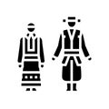 polish national clothes glyph icon vector illustration