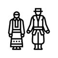 polish national clothes line icon vector illustration