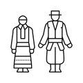 polish national clothes line icon vector illustration