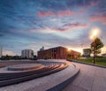 Polish National Radio Symphony Orchestra during dramatic sunset Royalty Free Stock Photo