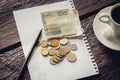 Polish notes and coins Royalty Free Stock Photo