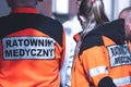 Polish paramedics team in action Royalty Free Stock Photo