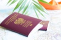 Polish passport and holiday travel vacation concept with map and paper boat