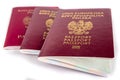 Polish passport on a white table. Identification document needed in a foreign country Royalty Free Stock Photo