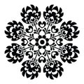 Polish round black folk art pattern Royalty Free Stock Photo
