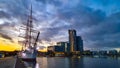 Polish sailing ship SV Dar Pomorza at the waterfront in Gdynia, Poland Royalty Free Stock Photo