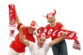 Polish soccer fans Royalty Free Stock Photo