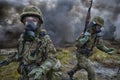 Polish soldier during training on the training ground