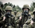 Polish soldier during training on the training ground