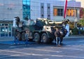 Polish soldiers setting up vehicle at event Royalty Free Stock Photo