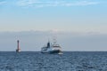 Polish Survey vessel Nawigator XXI in fairway Szczecin lagoon