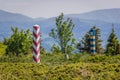 Polish-Ukraine border in Bieszczady Royalty Free Stock Photo