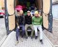 Polish-Ukrainian couple Szymon Makuch and Oksana Shmygol leaving for Lviv with a load of humanitarian aid