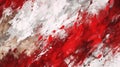 Polish white red flag painted with paint art background. Poland country flag oil painting style