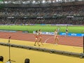 Polish women's 4x400 m relay team before finals at the 2023 World Athletics Championships