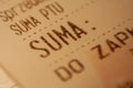 Polish word `SUMA` english = summary on receipt.
